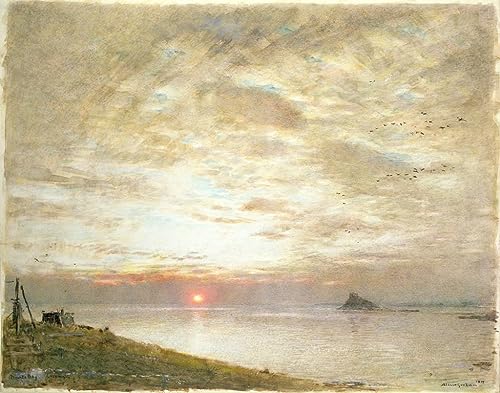Lienzo Montes Bay Cornualles Albert Goodwin cuadro artístico impreso en alta definición 60x90