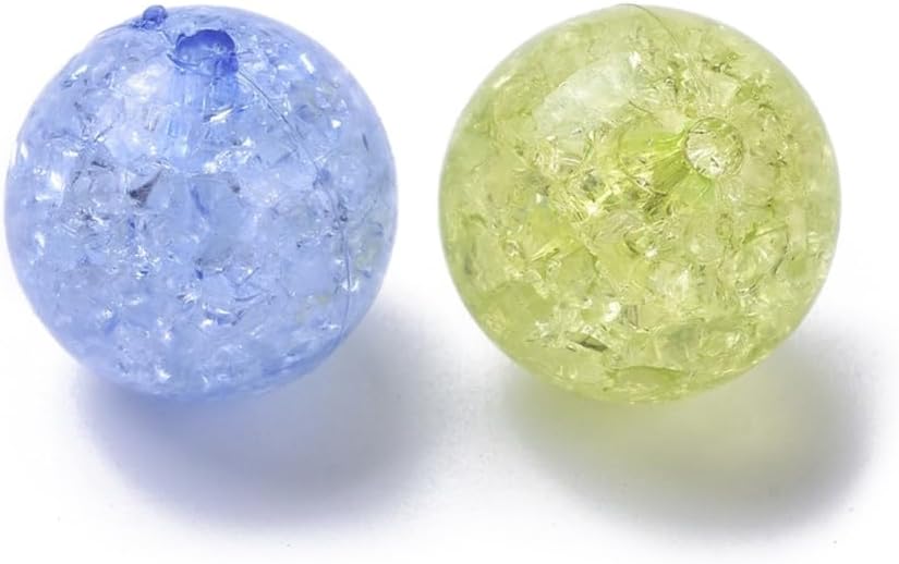 DanLingJewelry 100Pcs 20mm Crackle Bubblegum Beads Colorful Acrylic Crackle Round Beads for DIY Necklace Bracelet Jewelry Making - Image 4