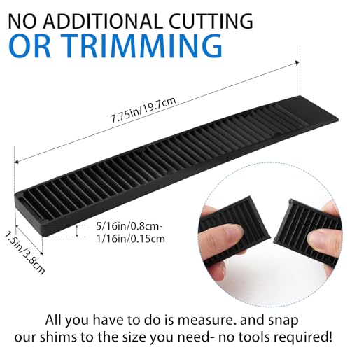 Image of Composite Shims 7.75 inch Plastic Wedges (8 Pack) - Extreme Load Support Leveling Shims for Furniture, Door,Toilet,Table - Never Rot Shims with Anti-Slip Design 1 /4 inch Height(Black)