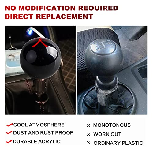 Yiuiy Round Ball Shift Knob With Chinese Sky/God/Heaven/Celestial For Manual Automatic Vehicles Universal Black With Adapters (Sky/God Chinese) #TOP2