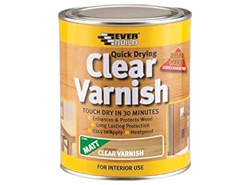 Everbuild – Quick Drying Clear Varnish – Indoor Use – Ideal For Interior Wood – Scratch-Resistant – Matt Finish – 250ml