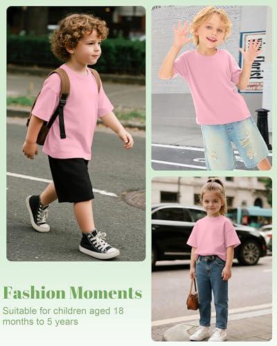 Halfchet Toddler Boy's Short Sleeve Tee,5T,Pink — view 5