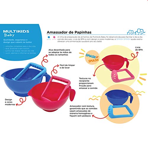 Amassador De Papinha Smah Smash Rosa - Multikids Bb1054, Multicor, Tamanho único