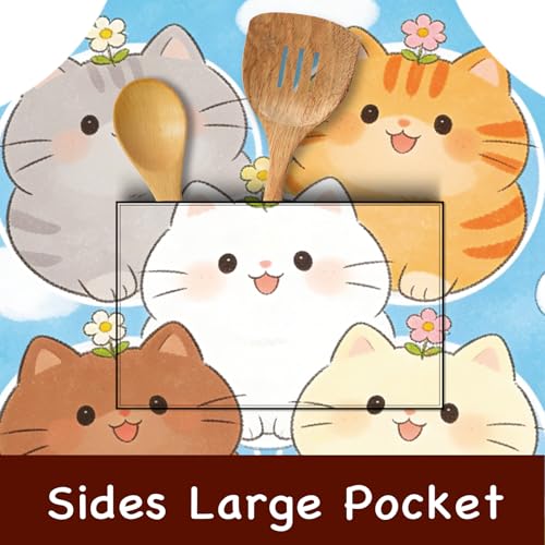 Image of Nuxovilar Decorative Kitchen Apron, 26.77x30.70 Inch Polyester Cooking Wearable Cover