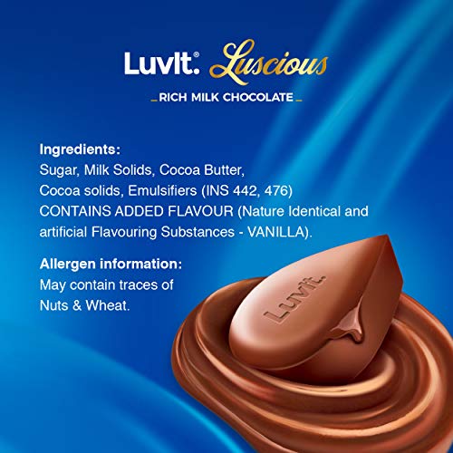 Image of LuvIt. Luscious Milk Delectable Chocolate Multipack, 100% Delicious, Pack of 6-36gm Each