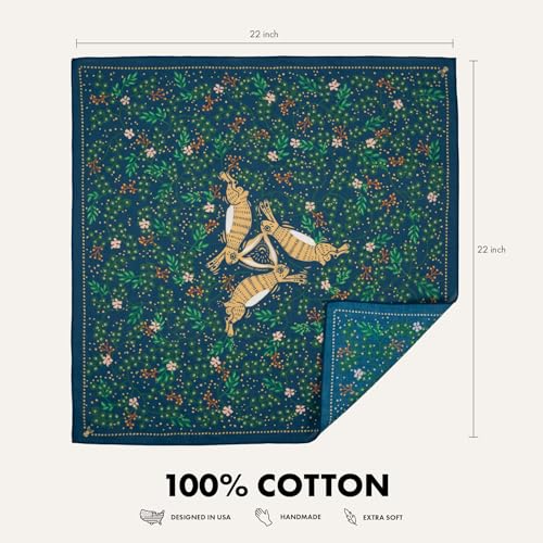 Image of WHTE MOSS Bandana - 100% Cotton Extra Soft Scarf Handkerchief for Men & Women