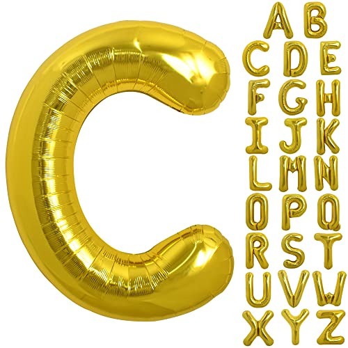 Image of TONIFUL 40 Inch Large Gold Letter C Balloons, Foil Mylar Big Balloons for 2026 New Year Eve Graduation Wedding Baby Shower Birthday Party Anniversary Supplies Decorations