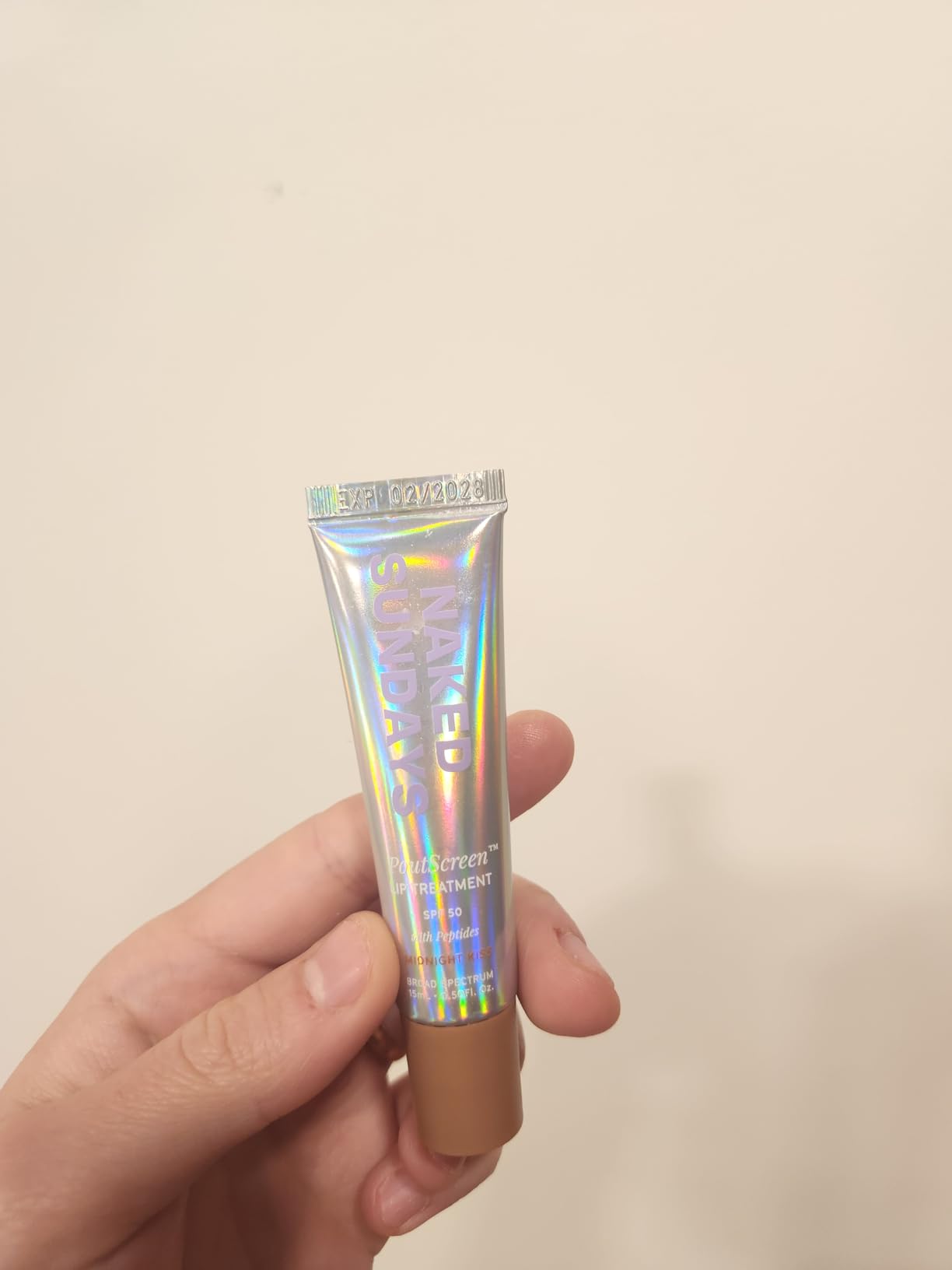 Naked Sundays Poutscreen SPF 50 Lip Treatment – Hydrating Lip Balm with Broad Spectrum, Glossy Non-Sticky Finish, Nourishing Lip Care with Peptides for Protected Lips - 15ml (Love Letter)
