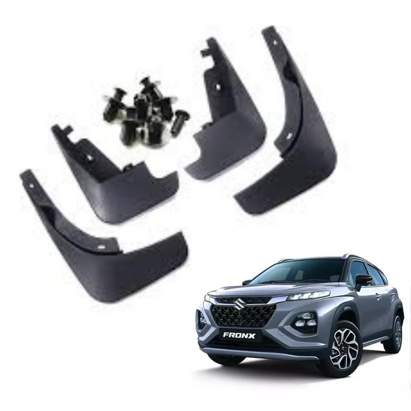 Autokaar OE Type/Box Type Car Mud Flap for Maruti Suzuki Fronx, Black