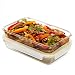 Komax Oven Safe Glass Casserole Baking Dish Set of 2 - Large 12 by 8 inch Food Storage Roasting Lasagna Pan - Airtight Container With Locking Lids - BPA Free - 64oz.