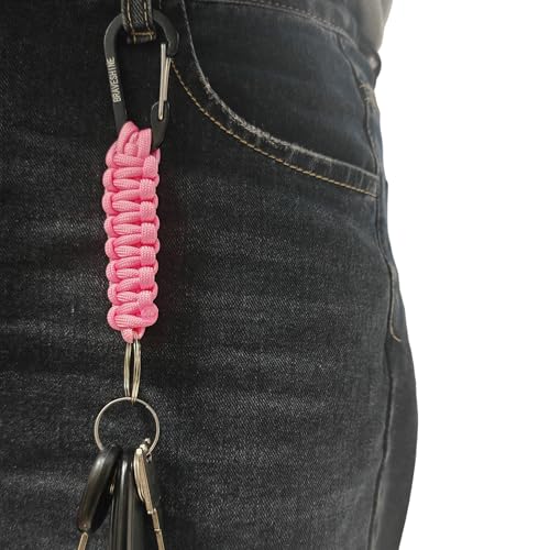 Image of BRAVESHINE Paracord Keychain Carabiner Clip, D Ring Lanyard Hanger Stroller Hook for Water Bottle, Key, Backpacks, Men, Women
