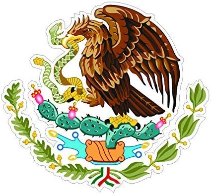 Pegatina de escudo de armas mexicano troquelada, vinilo autoadhesivo fabricado en Estados Unidos