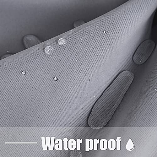 Bonzer Waterproof Indoor/Outdoor Curtains For Patio - Thermal Insulated, Sun Blocking Grommet Blackout Curtains For Bedroom, Porch, Living Room, Pergola, Cabana, 1 Curtain Panel 52 X 84 Inch, Silver #TOP2