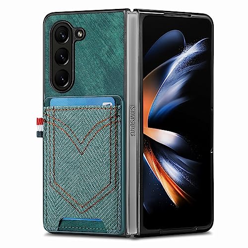 Coque Samsung Z Fold 5 protection mince cuir carbone vert