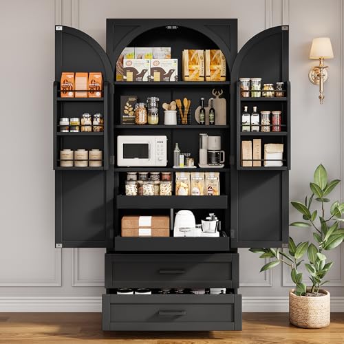 iPormis 71" Kitchen Pantry Storage Cabinet w/2 Adjustable Shelf & 2 Drawer
