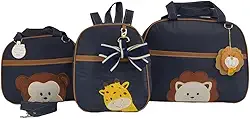 BOLSA MATERNIDADE MENINO 3 PEÇAS SAFARI (MARINHO)