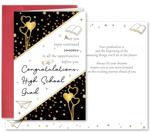 SuperShunhu Inspirational High School Graduation Card, Congratulations Card for High School Grad, Proud Graduation Card from Parents, Family or Teachers
