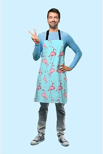 Miniatura 3 de Delantal de cocina de tartán a cuadros verde naranja claro delantal babero Chef Restaurante