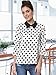 Allegra K Women's Polka Dot Top Casual Peter Pan Collar Blouse 3/4 Sleeve Tops Spring Summer Clothes Small White