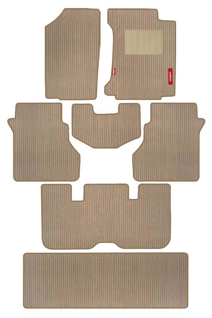 Elegant Polypropylene, Vinyl Custom Fit Car Mat Compatible with Kia Carnival 7 Seater - Cord Beige