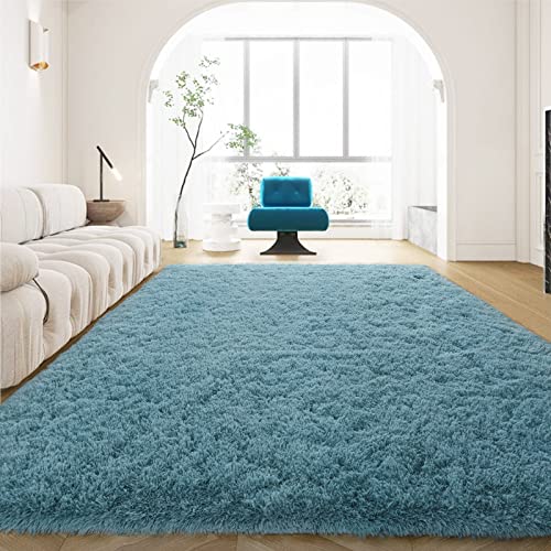 Vasofe Super Soft Green Fluffy Area Rug 5X7, Shag Bedroom Rug, Large Fuzzy Rugs For Living Room For Kids Boys Girls Teens, Plush Nursery Rug, Shaggy Furry Throw Carpet, Indoor Home Decor Floor Rug #TOP6