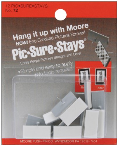 Moore PS72 Push Pin Pic-Sure-Stays, 12-Pack