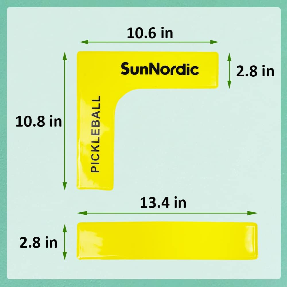 SunNordic Pickleball Court Marker Kit - Official Size Lines Set with Drawstring Bag, Create Your Own Court for Driveway, Backyard, Park & Lawn