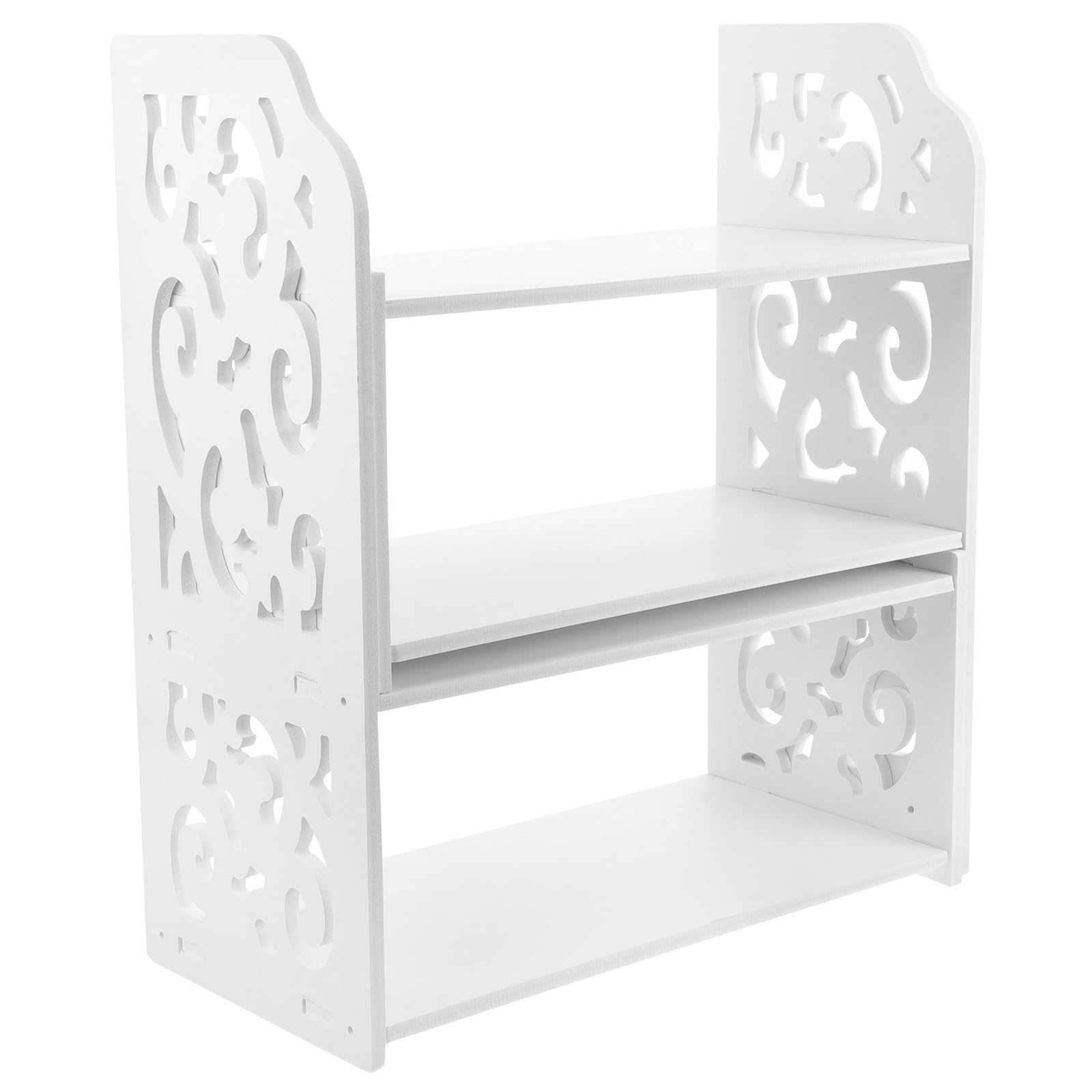 Garneck Estantería Almacenamiento Ajustable de Madera y Plástico de Escritorio Diseño Resistente y Ahorro de Espacio para Oficina y Hogar