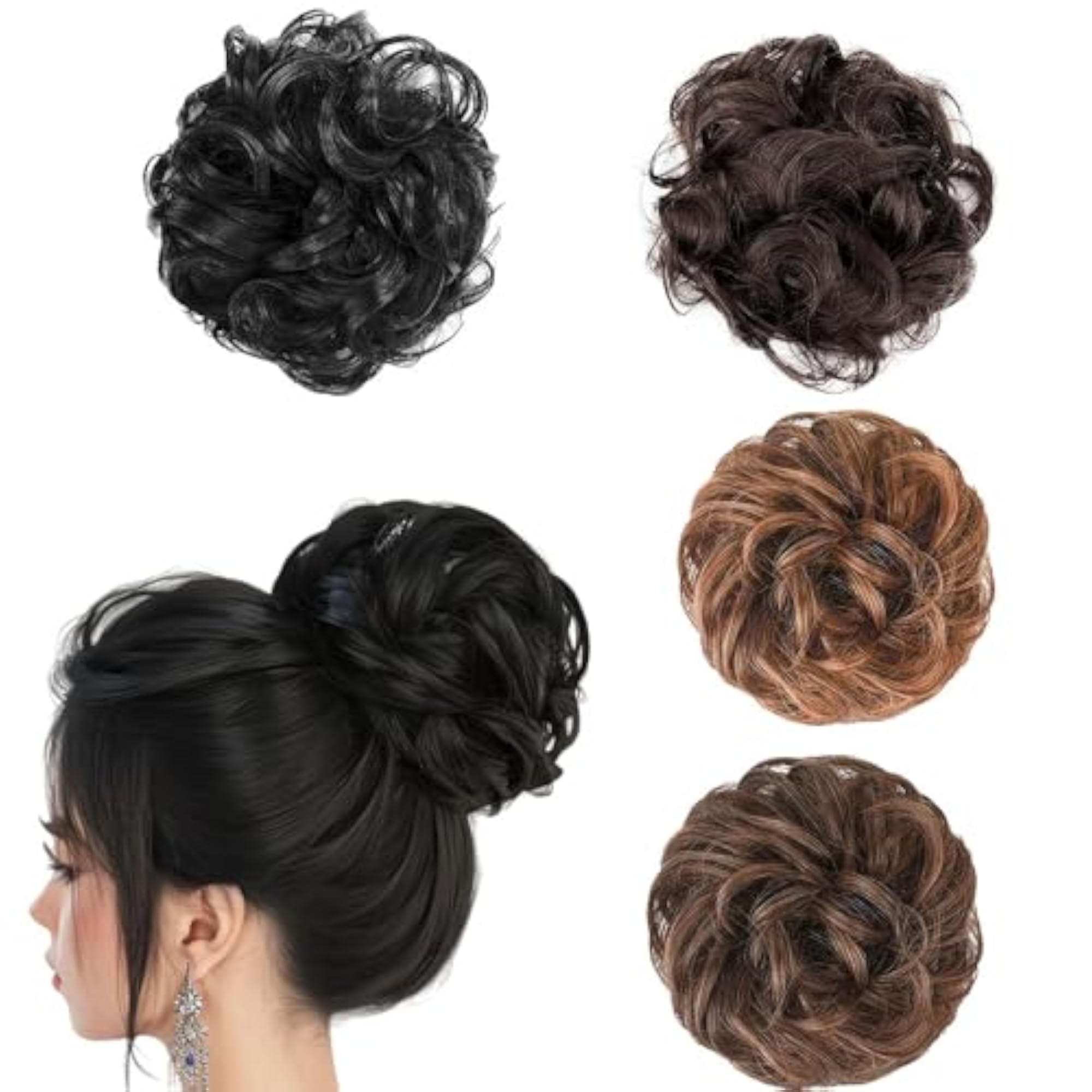 Multicolor Rafall Juda Bun Fashion Hair Extension, Pack of 4