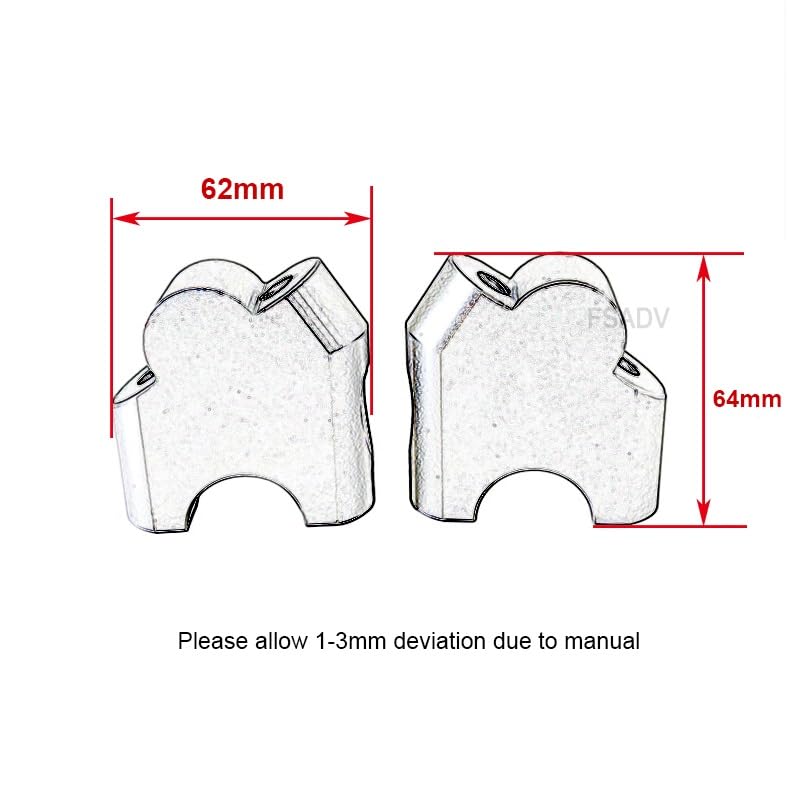 Élévateur de guidon CNC 25mm F800R en aluminium usiné haute précision - 6