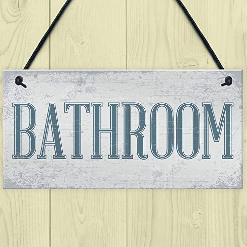 RED OCEAN Shabby Chic Bathroom Sign Toilet WC The Loo Hanging Plaque Door Wall Sign Decor