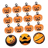 Angoily Pumpkin Bells Nativity Craft Metal Bells Halloween Dog Neck Bell Loud Pet Bell Supply Skull Collar, 1.9×1.9cm, Copper