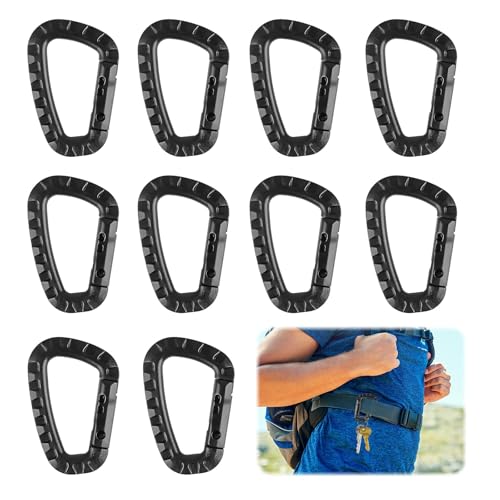 Ceeyoll 10 Stück Karabiner Kunststoff Karabiner Karabinerhaken Groß Karabiner Klettern Auto Locking Kletterkarabiner Clips für Rucksack Camping Reisen Wandern