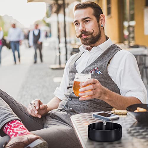 image for roygra Ashtray 2 Pack, Metal Ashtray - Blue, Medium Size (3.15 x 3.15 