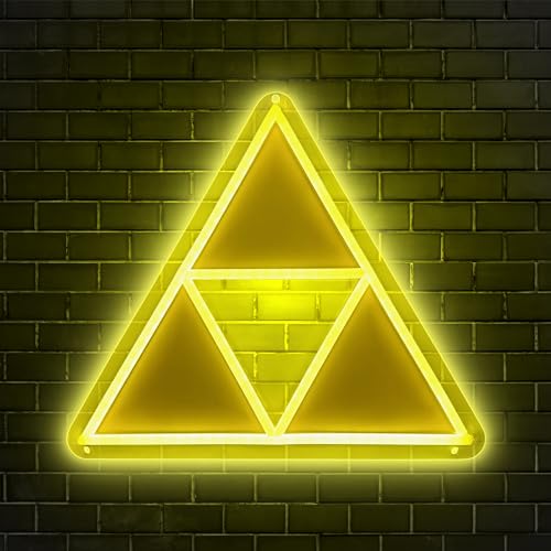 Triforce LED Gaming Neon Sign with Dimmable Lighting Modes for Bedroom, Game Room Decor, Kids Room, Man Cave, Wall Decor and Birthday and Father's Day and Christmas Gift USB Connection
