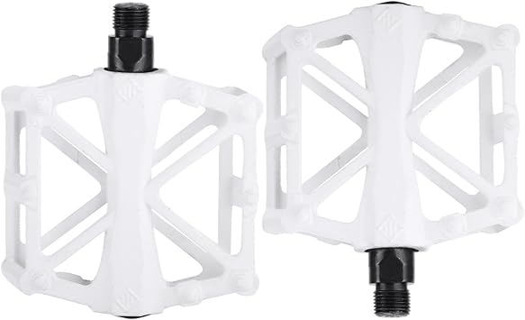Bicycle Pedal Covers Road Mountain Bike Peda Aluminum Alloy Ultralight Wide Flatform Bicycle Pedal Anti-Slip MTB Pedals Bicycle Parts Bicycle Clip Pedals CoverWhite