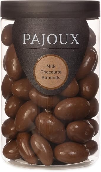 Pajoux Milk Chocolate Almonds Large 280g | Milk Chocolate Covered Nuts - Whole Almond Nuts - Palm Oil Free - Chocolate in a Gift Jar