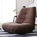 Foldable&Adjustable Japanese Floor Leisure Chair Linen Fabric Upholstery Living Room Furniture Modern Relax Occasional Chair (Green Color)
