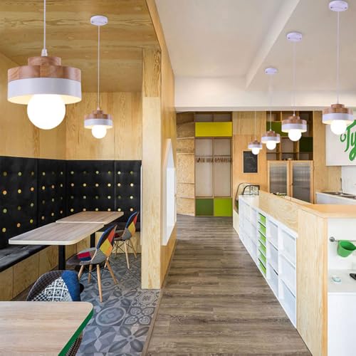 Lámpara de techo empotrada con difusor de madera para luz decorativa 6