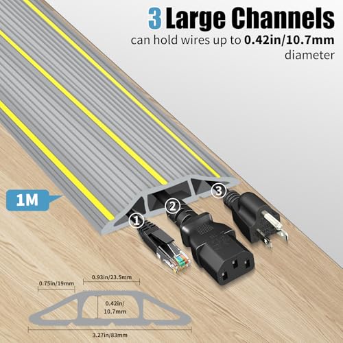 Floor Cable Cover Outdoor Cable Protector, 1M Outside Wire Cover - Image 2