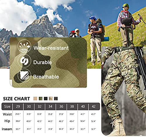 Trgpsg Men's Hiking Pants, Outdoor Lightweight Travel Pants Cargo Pants Work Pants For Men Wg4F Cp Camo 36 #TOP3