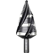 Hss Step Drill Bit 3/16-1-3/8 Inch with Hex Shank, Unibit for Aluminum Wood Metal Plastic, Black and Silver, 5.5 X 1.4 X 1.4 in
