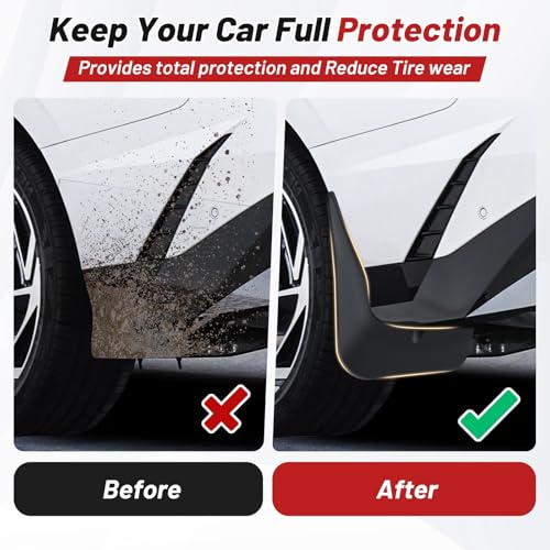 Image of Sunsdrew Mud Flaps for 2024 2025 2026 Hyundai Sonata SEL Mudguards Accessories,All Weather Guard Sonata Splash Guards,No-Drill Front&Rear 4PCS Sonata MudFlaps Set with Hardware(Not for N-Line)