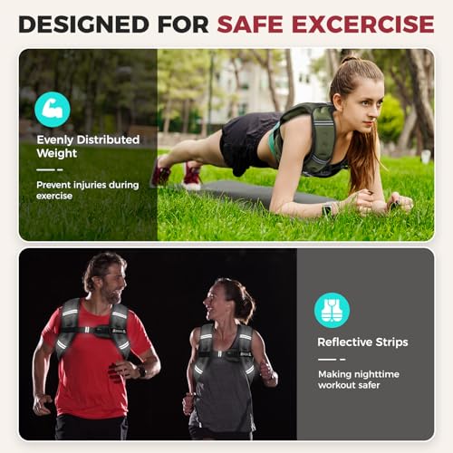 BAGAIL Comfort-Fit Weighted Vest for Woman, Even Weight Distribution, Faster Weight Loss, No-Chafe or Bounce for Walking & Running with Detachable Phone Pouch & Reflective Stripes (Available 5-30lbs) — view 4