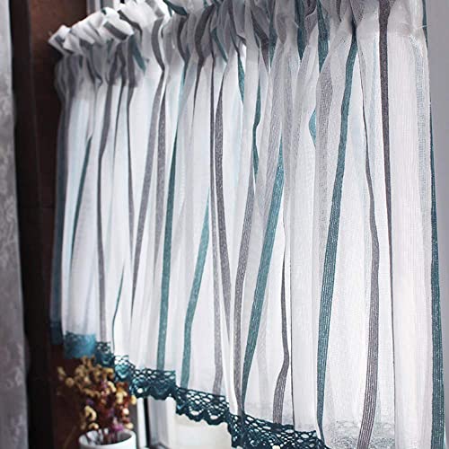 Cortinas de cocina blancas semitransparentes de 24 pulgadas para ganar luz y privacidad 3