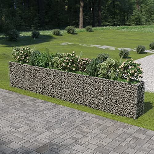 AUVYI Panier en pierre - Décoration de jardin - 540 x 50 x 100 cm - Gabions surélevés - Parterre surélevé - Clôture de jardin - Poteaux de terrasse - Construction stable - Colonne de gabion - Paniers