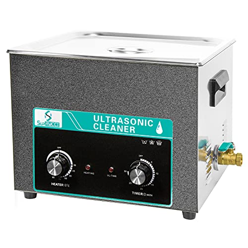 Ultrasonic Cleaner 15L, SupRUCCI Ultrasonic Cleaner Machine with Heater Digital Timer and Basket for Jewelry, PCB, Brass, Carburetor, Injector Parts, Engine Parts, Motor Repair Tools