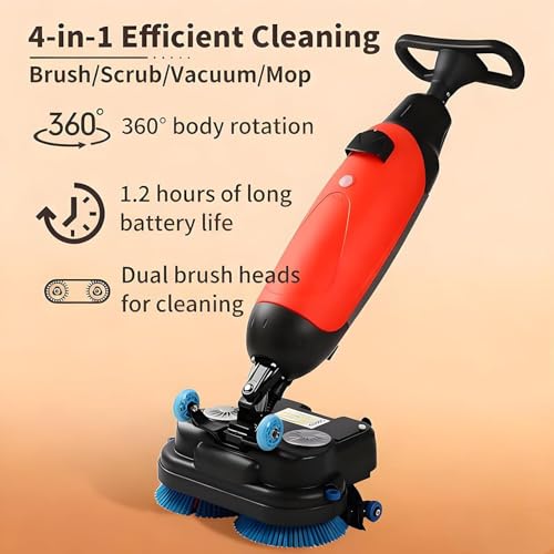 Máquina Limpiadora y Pulidora Eléctrica Profesional - Fregadora de Suelos 3 en 1 con Doble Cepillo Rotativo 360°,Inalámbrica, Ancho 43 cm (16.9"),para Hoteles,Supermercados y Suelos de Terrazo - imagen 2