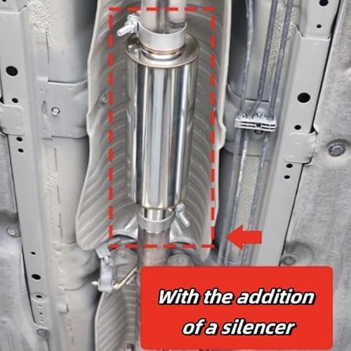 2.5in Edelstahl Schalldämpfer, Reduziert Rückdruck, Resonierend für Verbesserte Töne, Universell für 2.5in Auspuffrohre