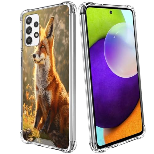 Elgzigok Capa transparente para Samsung Galaxy A52 Fox-aa8 capa protetora de silicone transparente p